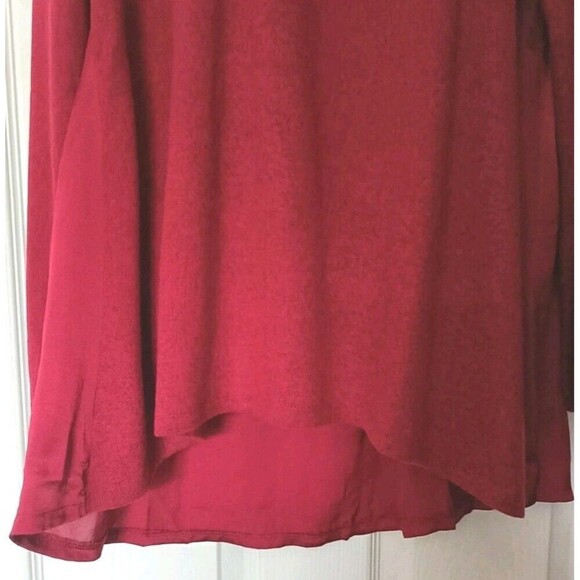 DG2 by Diane Gilman Sweater Knit Tunic Satin Size Large Turtle Neck Red New - Picture 7 of 8